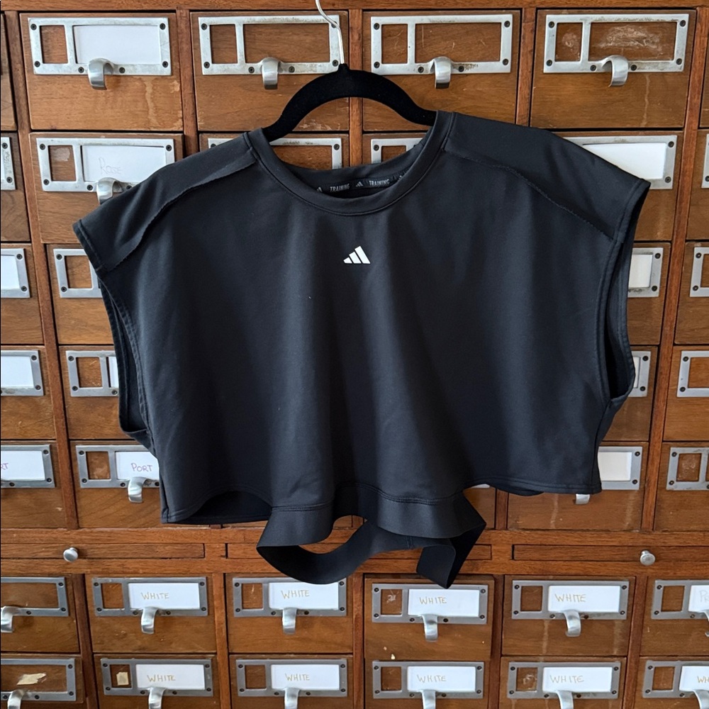 adidas Womens Power AEROREADY Crop Sleeveless Tee Size Large - Picture 2 of 11